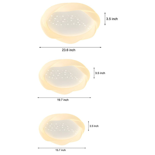 Round PE Shade Ceiling Light with 3-Step Dimming