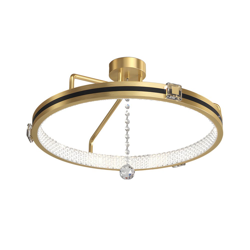 Crystal Glass Ball Ring Ceiling Light with 3-Step Dimming
