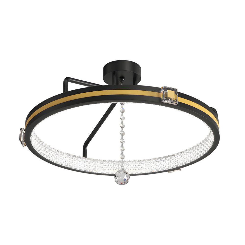 Crystal Glass Ball Ring Ceiling Light with 3-Step Dimming