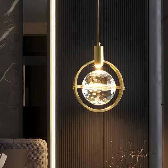 Round & Semicircle Crystal Ball Pendant Lamp – Modern LED Design