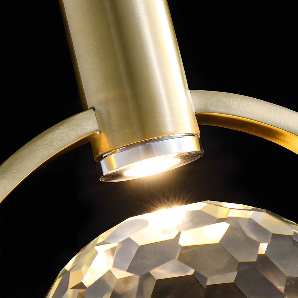 Round & Semicircle Crystal Ball Pendant Lamp – Modern LED Design
