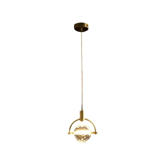 Round & Semicircle Crystal Ball Pendant Lamp – Modern LED Design