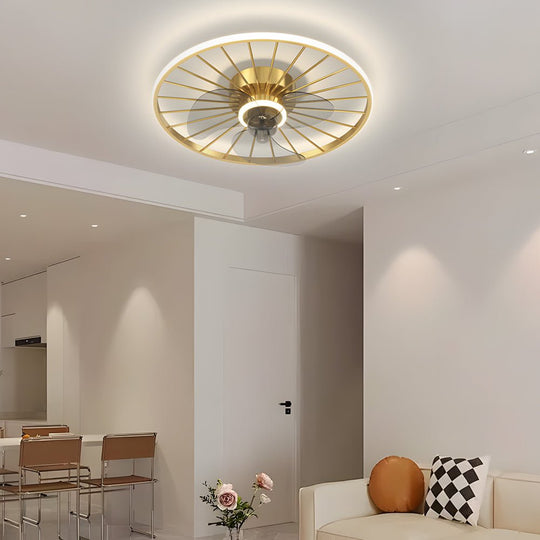 Round Nordic Ceiling Fan with Light