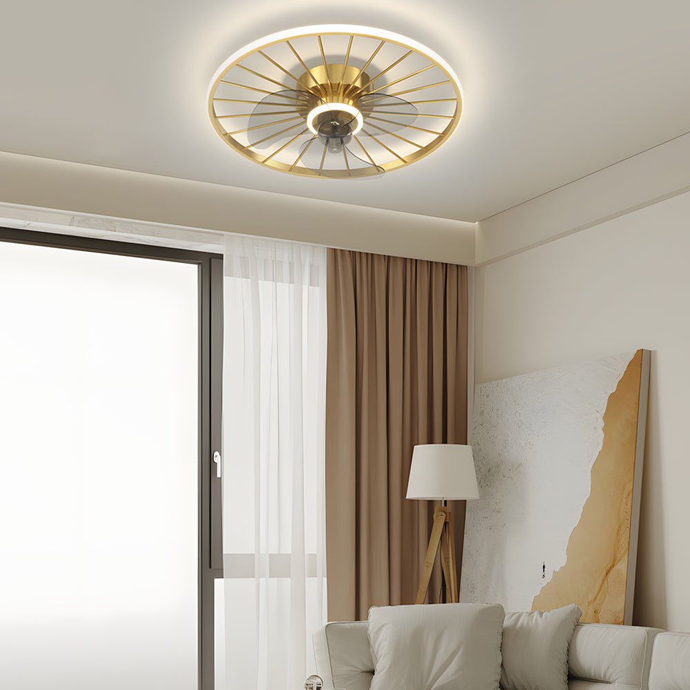 Round Nordic Ceiling Fan with Light