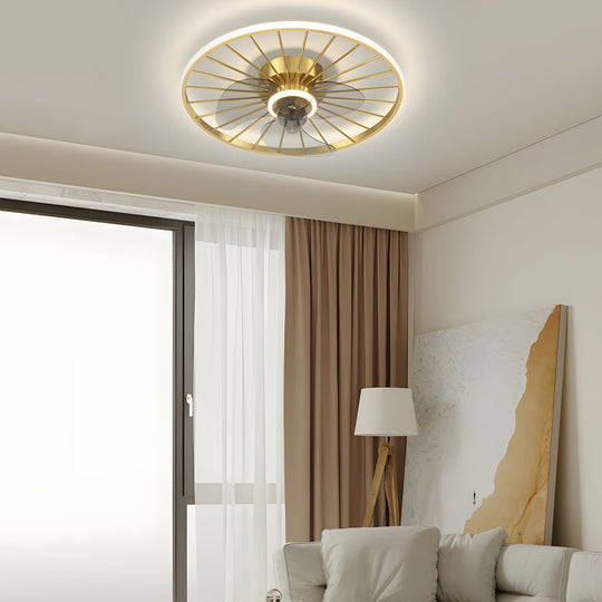 Round Nordic Ceiling Fan with Light