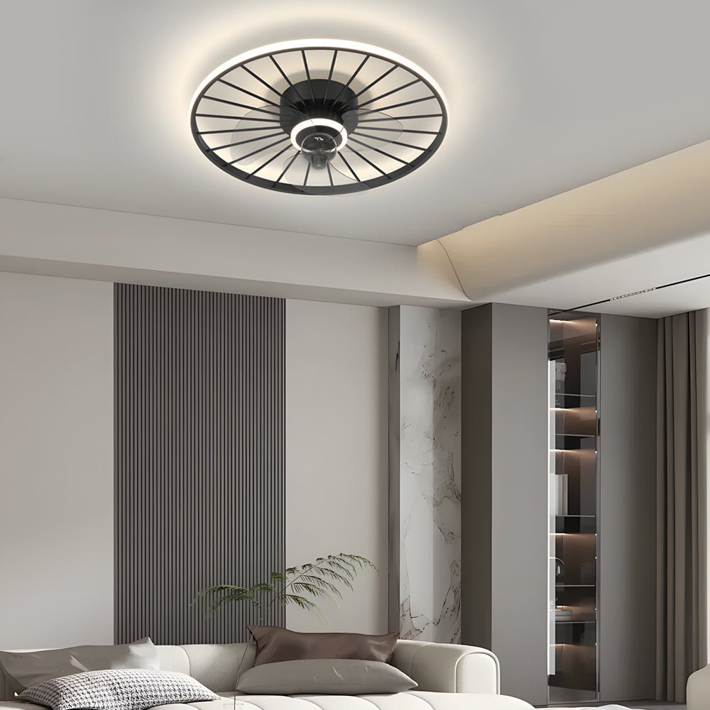 Round Nordic Ceiling Fan with Light