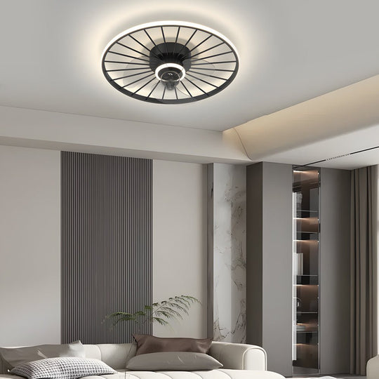 Round Nordic Ceiling Fan with Light