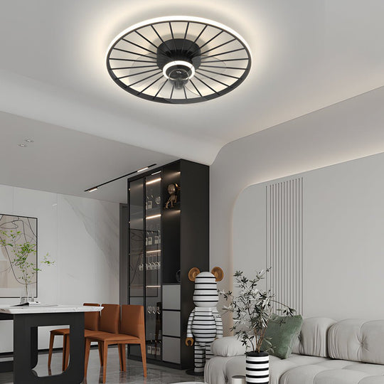 Round Nordic Ceiling Fan with Light