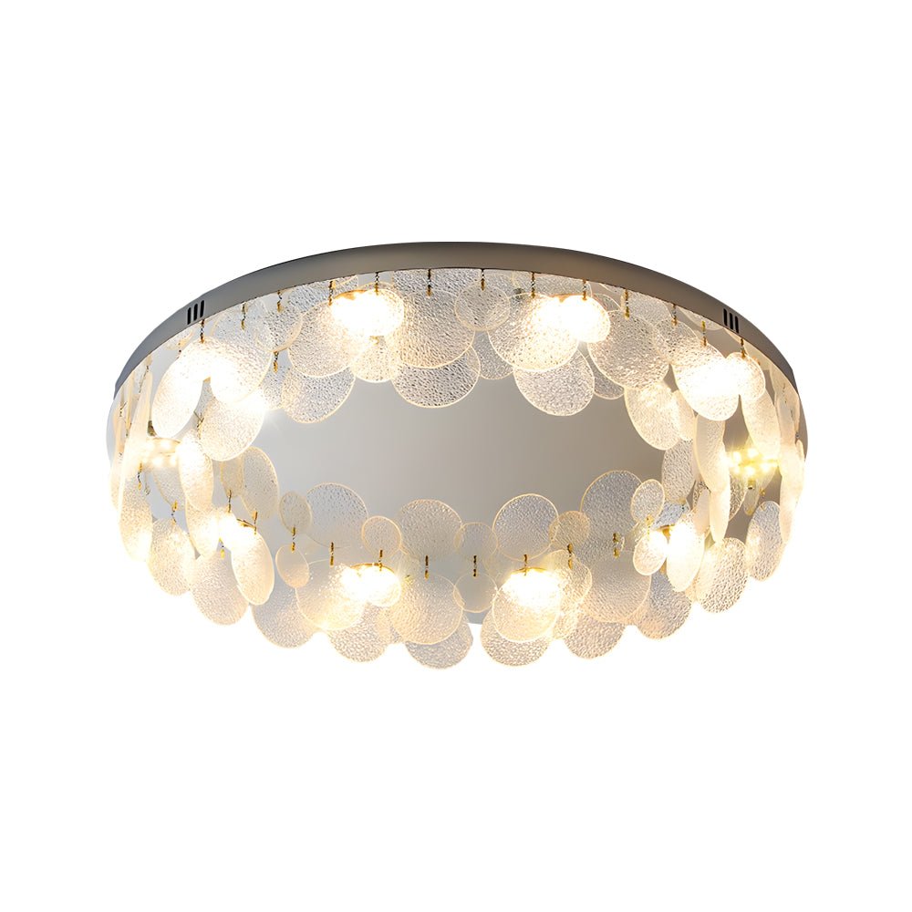 Round Small Glass Seashells 3 Step Dimming Simple Post Modern Ceiling Lamp