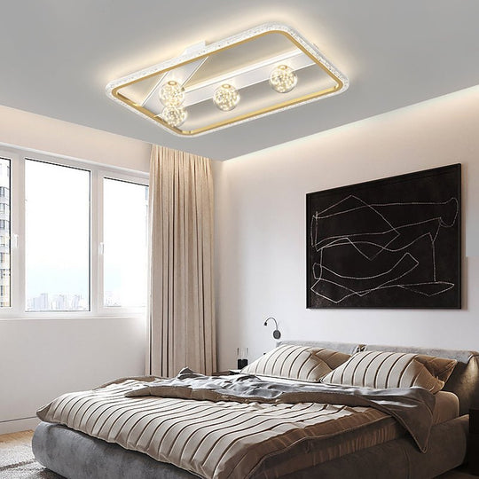 Round Square Rectangular Dimmable LED Ball Decor Modern Ceiling Light