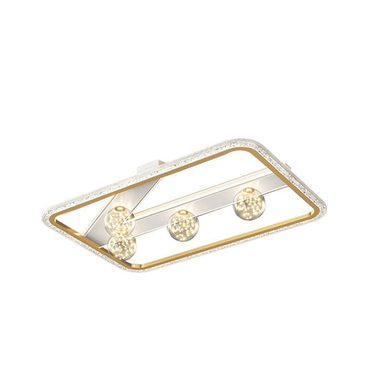 Round Square Rectangular Dimmable LED Ball Decor Modern Ceiling Light