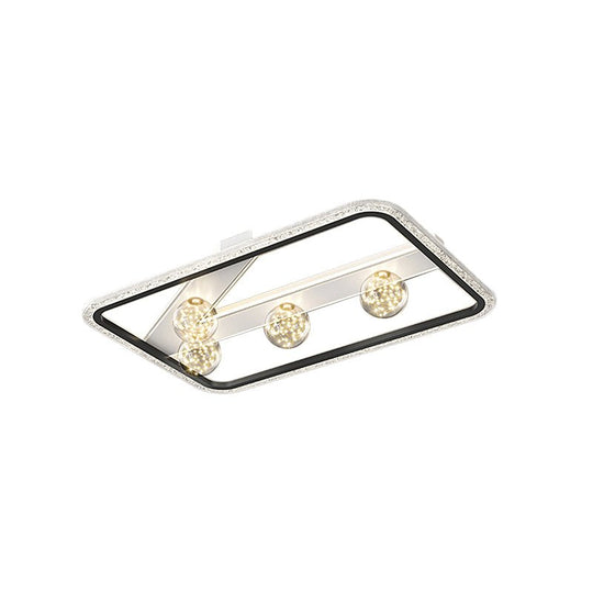 Round Square Rectangular Dimmable LED Ball Decor Modern Ceiling Light