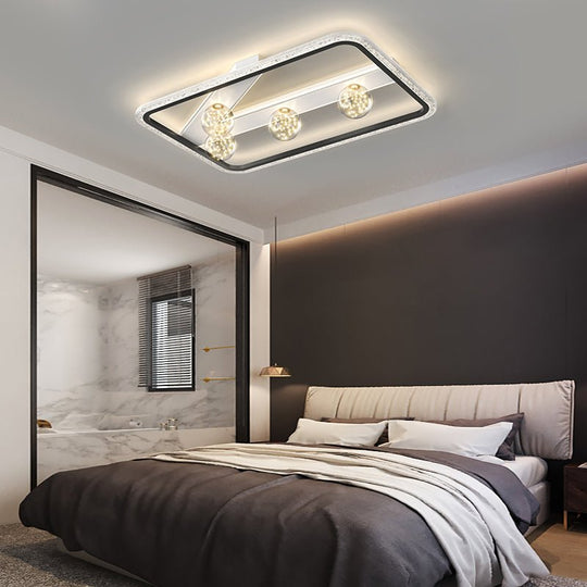 Round Square Rectangular Dimmable LED Ball Decor Modern Ceiling Light
