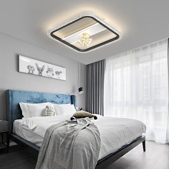 Round Square Rectangular Dimmable LED Ball Decor Modern Ceiling Light