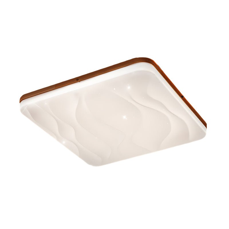 Round or Square Wood Three Step Dimming Modern LED Ceiling Light Fixture