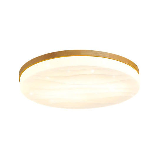 Round or Square Wood Three Step Dimming Modern LED Ceiling Light Fixture