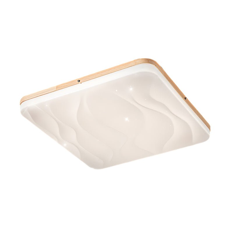 Round or Square Wood Three Step Dimming Modern LED Ceiling Light Fixture