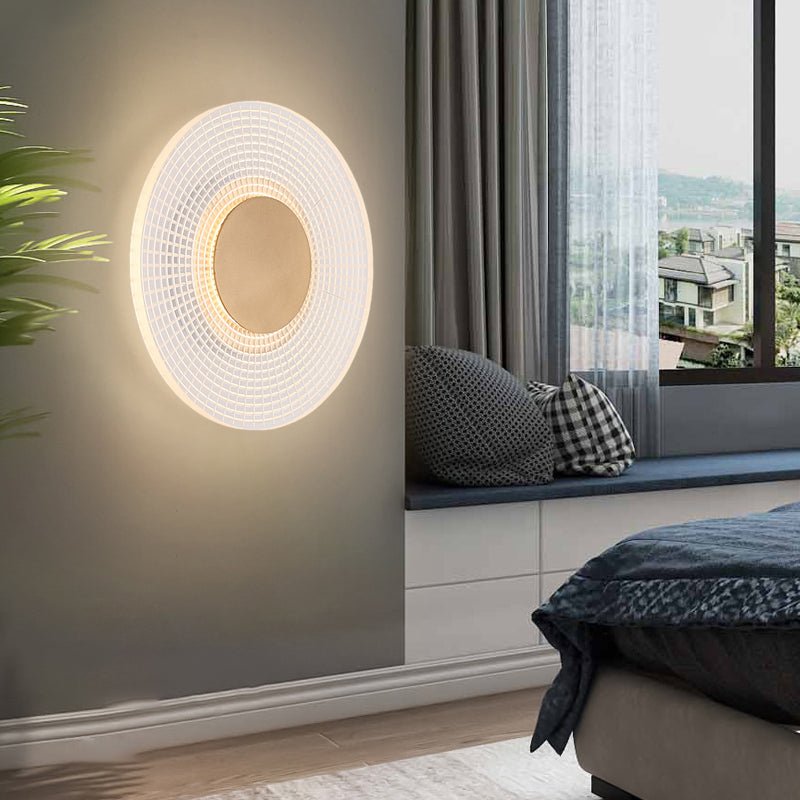 Round Stripes Grid Pattern Acrylic LED Modern Wall Lamp
