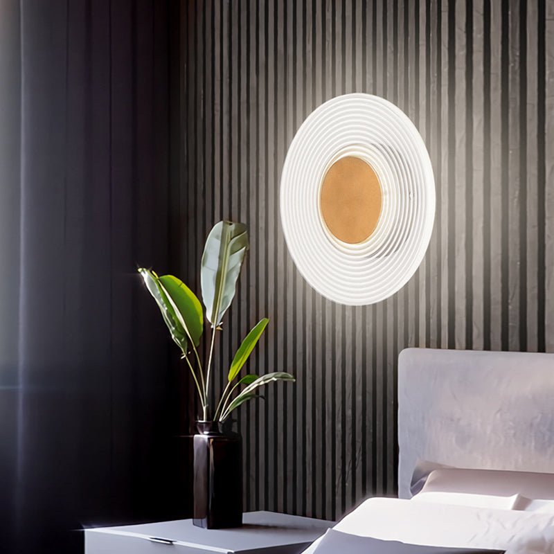Round Stripes Grid Pattern Acrylic LED Modern Wall Lamp