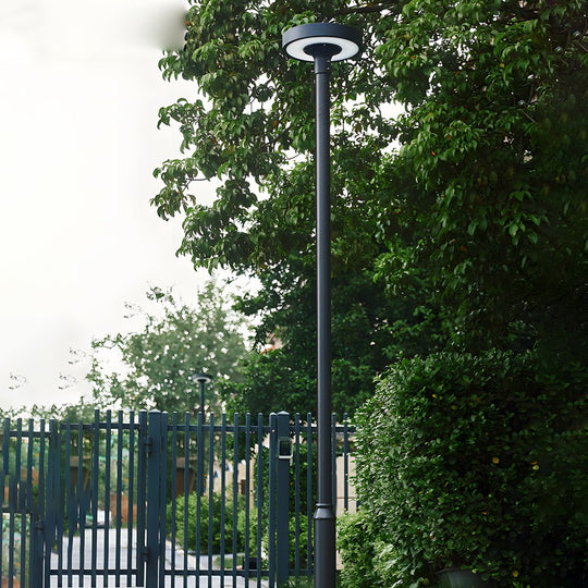 Round Waterproof Smart Remote Control LED Solar Post Top Light