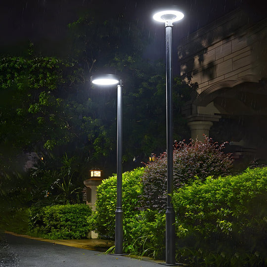 Round Waterproof Smart Remote Control LED Solar Post Top Light