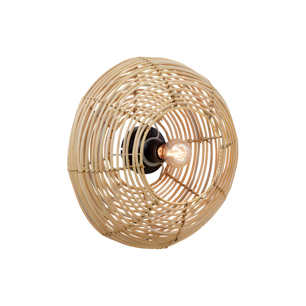Round Woven Minimalist Wabi Sabi Modern Hanging Ceiling Lights Wall Lamp