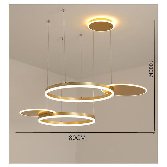 Nordic Circular 5-Light Ring LED Ceiling Chandelier – Streamlined Light Distribution