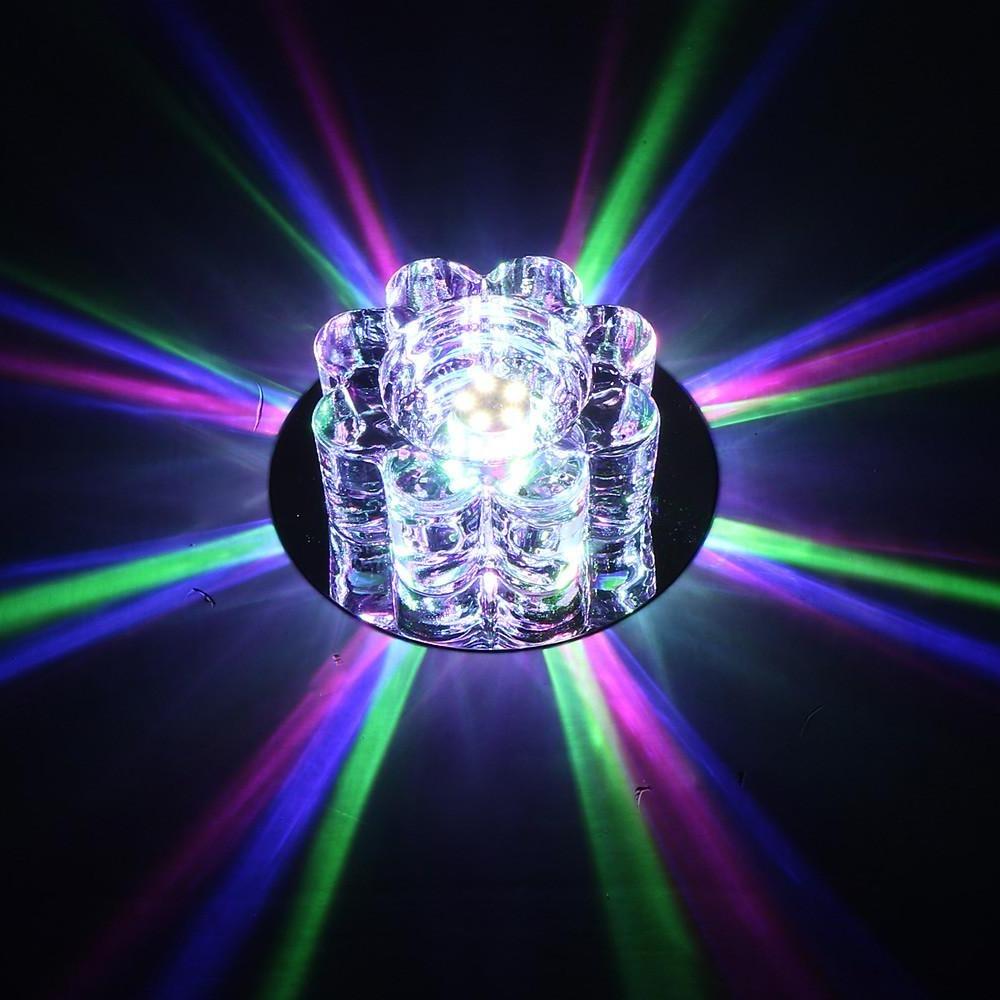 Electroplated Metal Crystal Flower Multi-Color LED Modern Ceiling Light