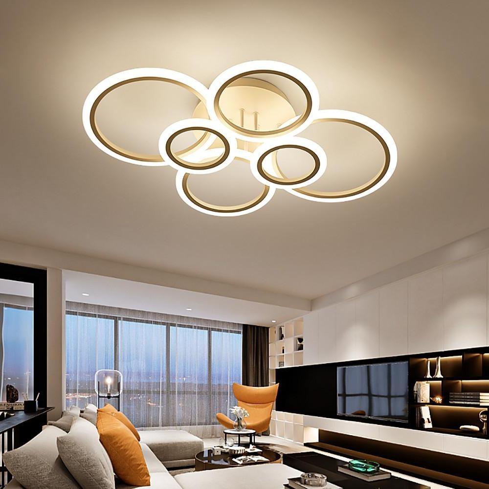 6 Circle Geometric LED Flush Mount Ceiling Light