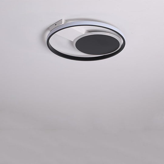 Dual Circle LED Flush Mount Ceiling Light – Modern Bedroom Fixture
