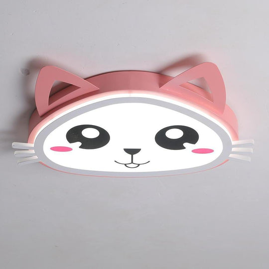 Kitten Bedroom Flush Mount LED Kids Ceiling Light