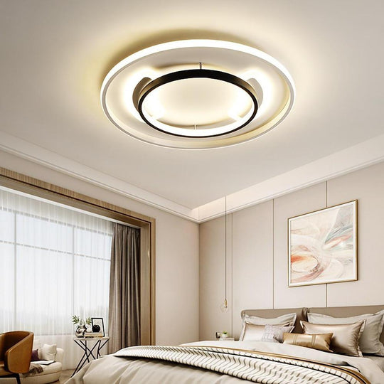 Circle Modern LED Flush Mount Ceiling Light – Bedroom and Living Room Fixture