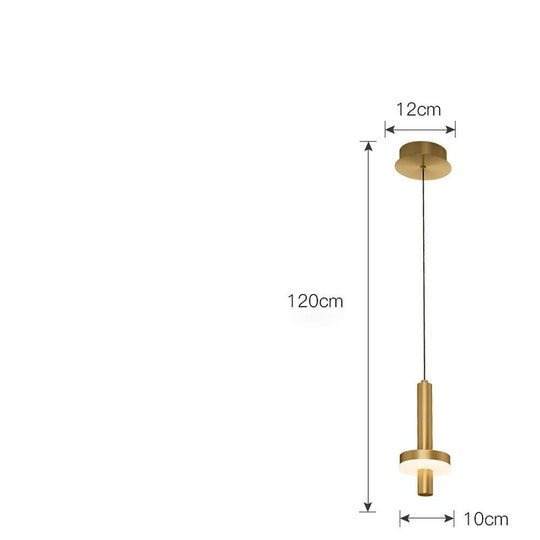 Circle Cylinder LED Gold Nordic Pendant Light