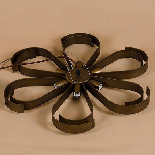 6 Light Petal Shaped LED Modern Chandelier Pendant Light Hanging Lamp