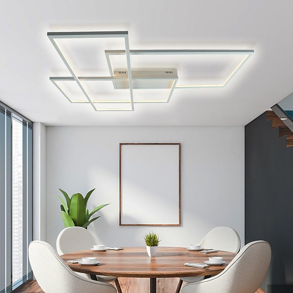 Overlapping Rectangles Aluminum Geometric LED Flush Mount Ceiling Light