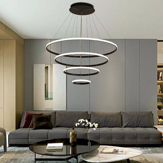 3 Ring Design Acrylic Aluminum LED Pendant Light