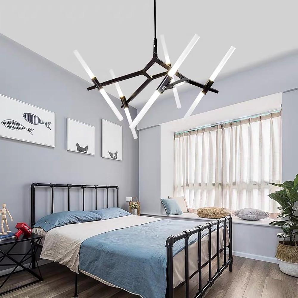 Industrial Sputnik 10-Light LED Chandelier – Black & Gold