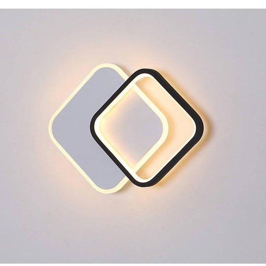 2 Square Acrylic Reflective Design LED Ceiling Light – Flush Mount