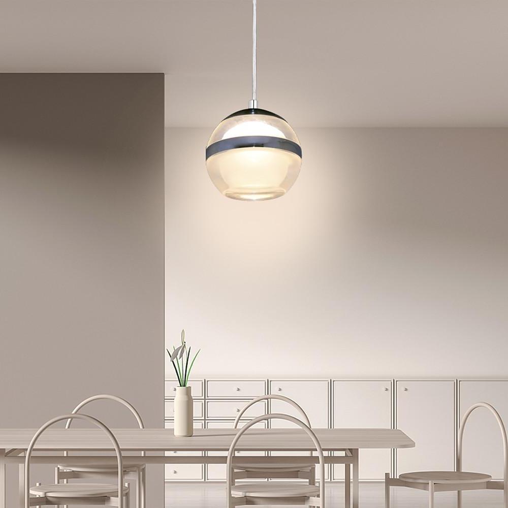 Spherical Acrylic Metal LED Modern Pendant Light Kitchen Island Lighting
