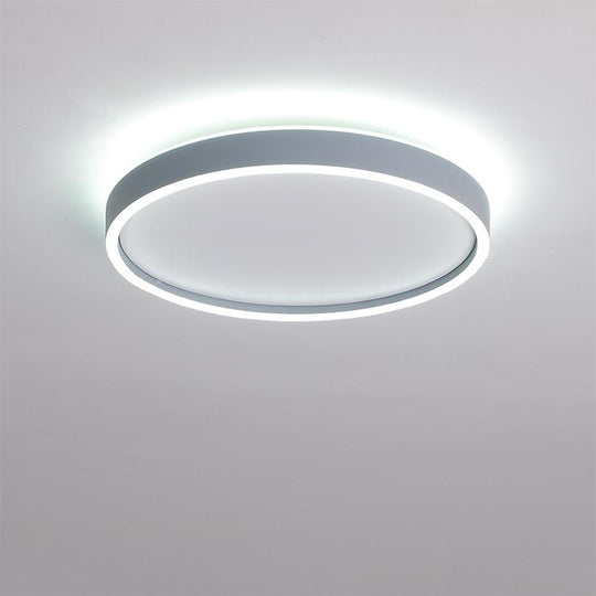 Circular Minimalist Metal Flush Mount LED Living Room Ceiling Light