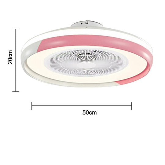 Circular Dimmable Bladeless Ceiling Fan with LED Light