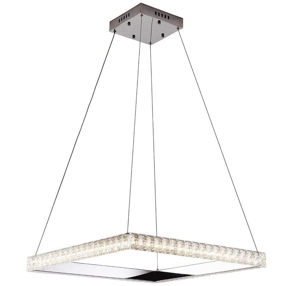 Square Electroplated Crystal – LED Modern Chandelier Pendant Light