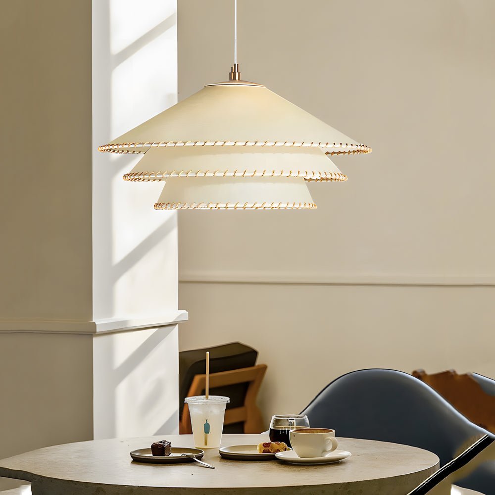 Rustic 3 Tiers Parchment Pendant Light