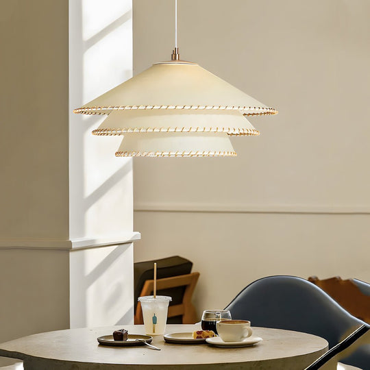 Rustic 3 Tiers Parchment Pendant Light
