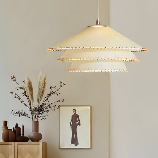 Rustic 3 Tiers Parchment Pendant Light