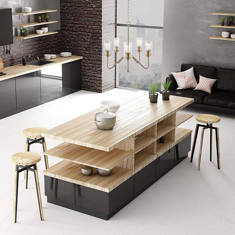 5 Light Candelabra Design Electroplated Glass Modern Chandelier