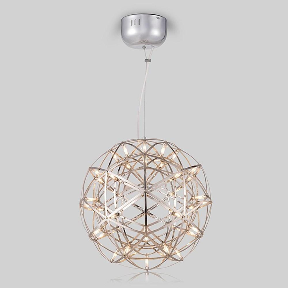 12" Stainless Steel LED Endless Woven Sphere Pendant – Modern Ceiling Light