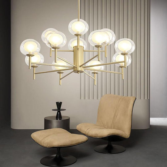 Nordic Style Sputnik Chandelier with 12 Glass Bulbs