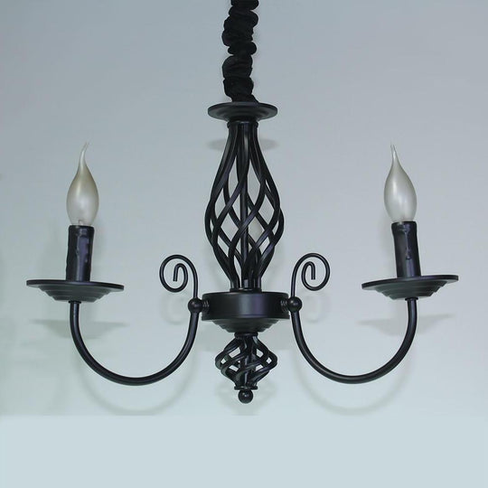 Triple Candles Shape Farmhouse Candelabra Pendant Light LED Oil Rubbed Bronze