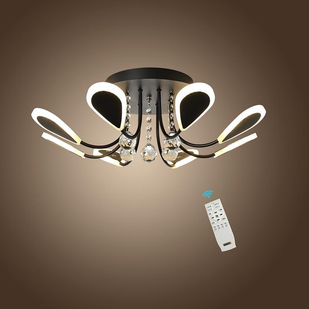 Modern Crystal Flush Mount Ceiling Light 8 Lights